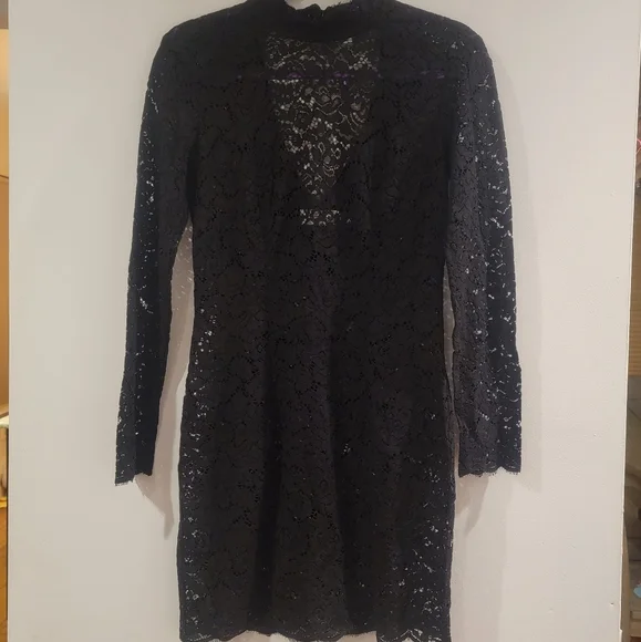 & Other Stories | Dresses | Other Stories High Neck Bodycon Lace Longsleeve  Scalloped Hem Dress Size 6 | Poshmark